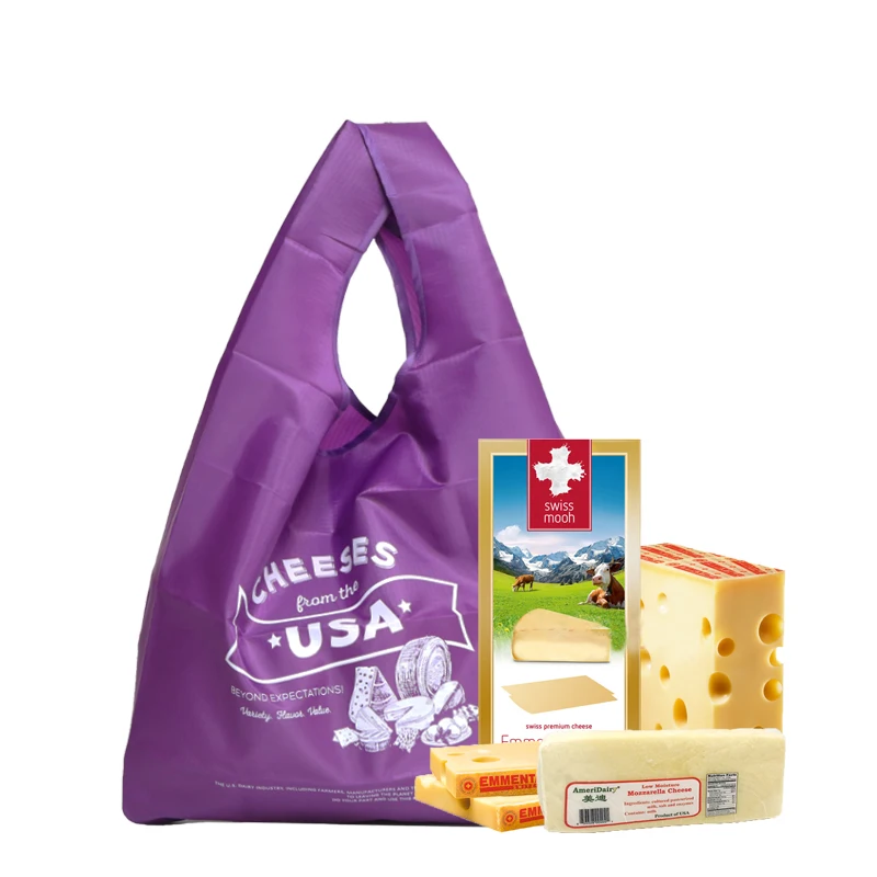 
Wholesale Custom Promotional Recycle Market Eco Friendly Reusable Grocery Tote Polyester Foldable Shopping Bag For Gift 