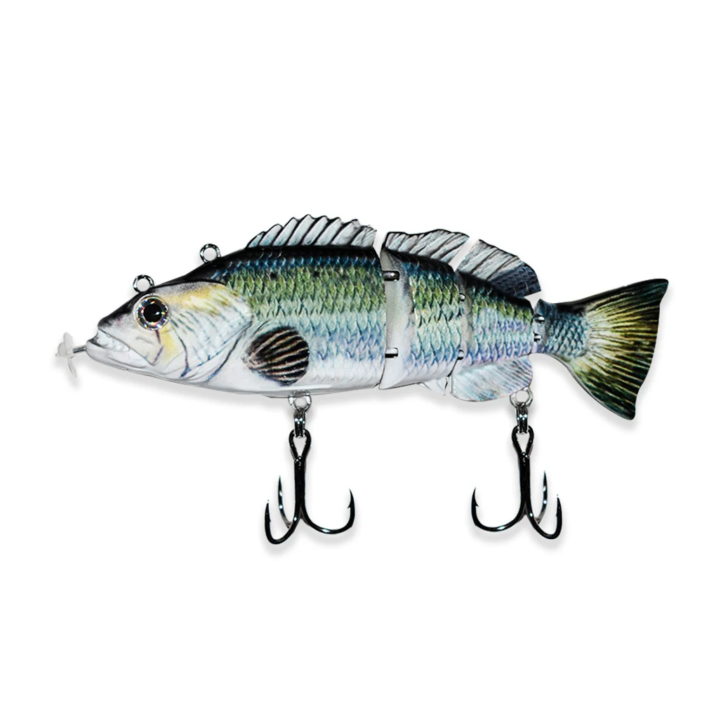 Роботизированный Воблер для плавания приманки рыбной ловли автоматическая электрическая приманка с 4 сегментами перезаряжаемая от USB