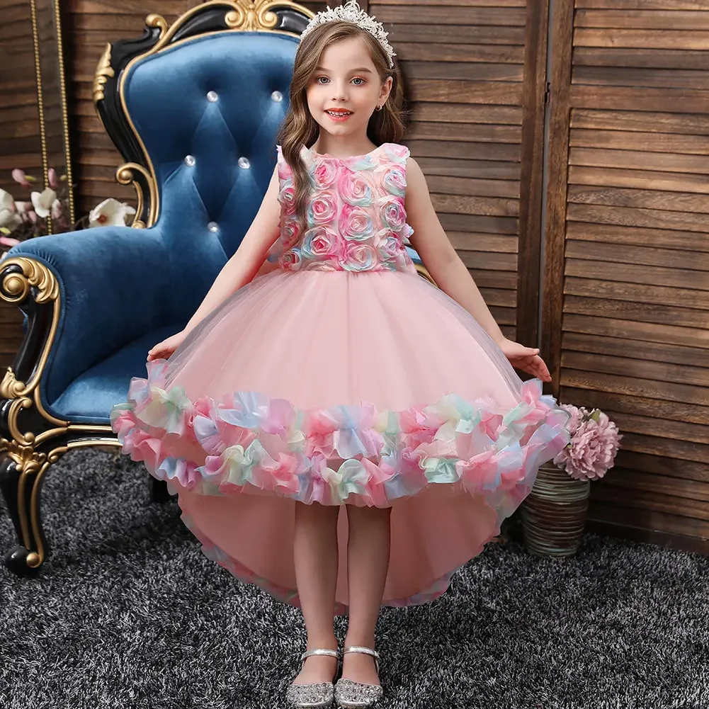 High Quality Children Clothing Wholesale Elegant Lace Flower Designed little Girls Dress Sweet Dresses For 3-8 Yeas old Kids