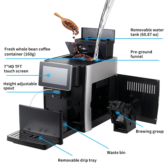 2023 Professional fully automatic espresso From Bean to Cup Coffee Making Machine