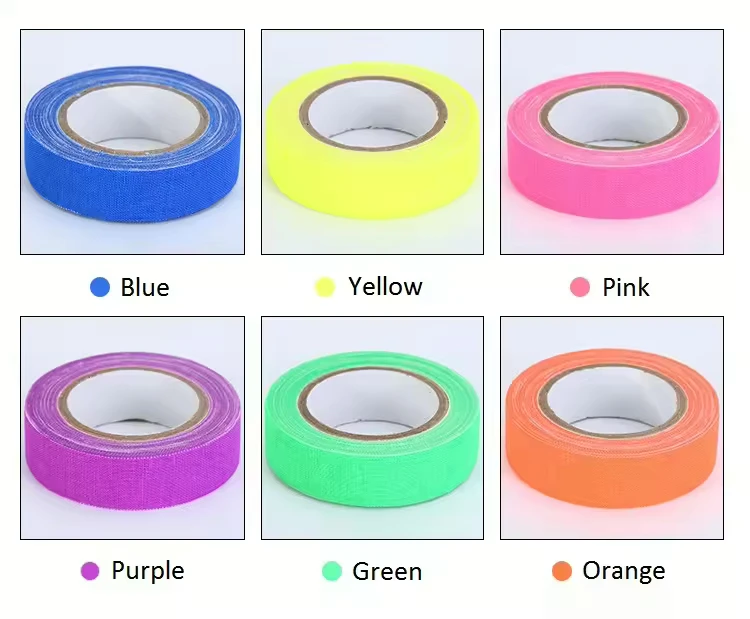 Fluorescent Adhesive tape Spike tape Uv Blacklight Reactive Neon Gaffer Cloth tape For Party Stage Camera Art Craft