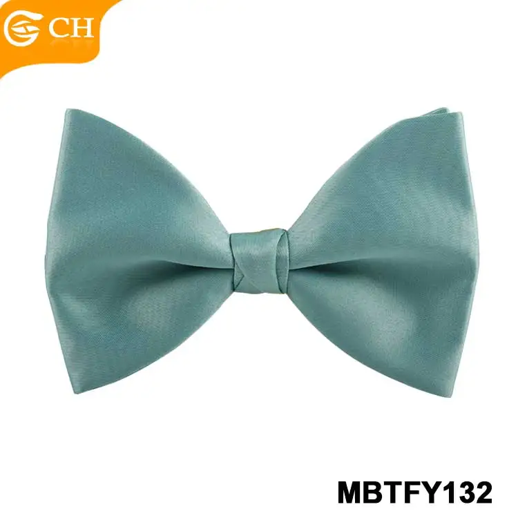 OEM ODM Manufacturer Girls Boys Cravats New Trend Ins Style Green Pure Plain Bow Ties Custom Big Butterfly Satin Bow Ties