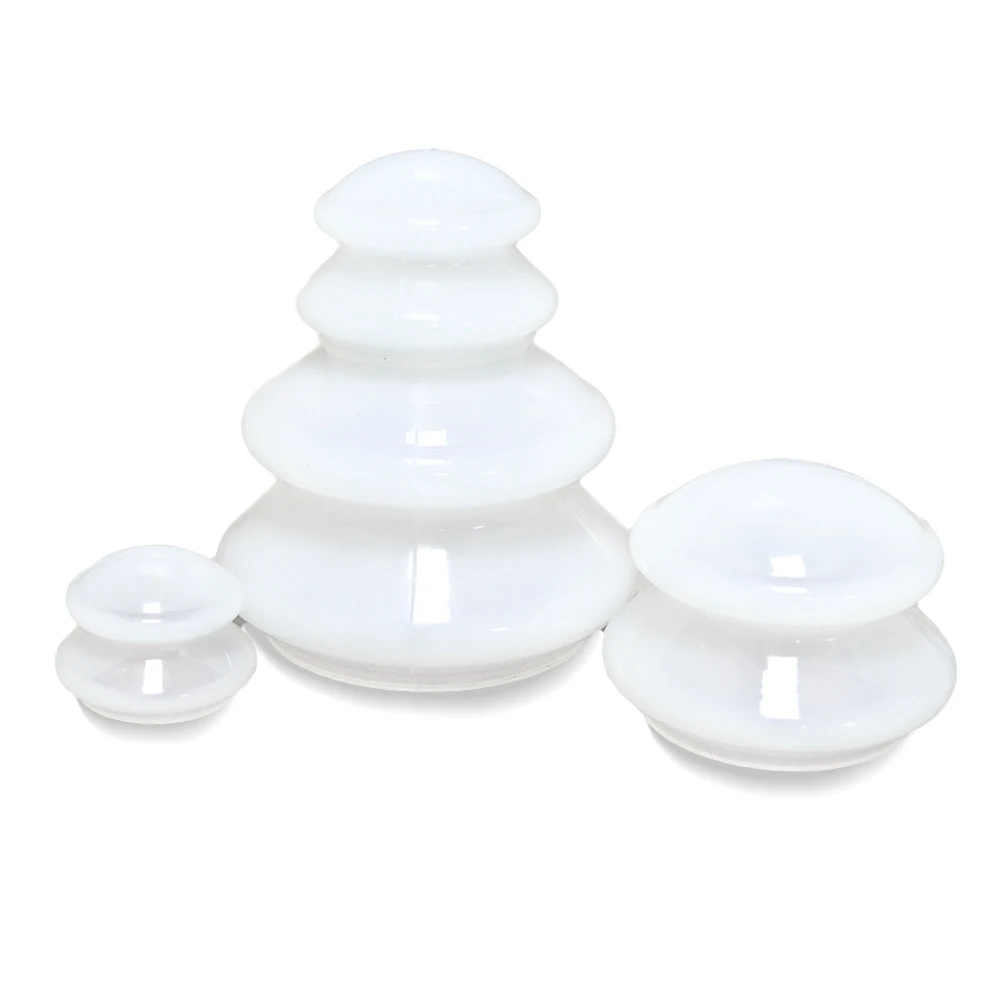 Medical-grade silicone with special color strong suction double-layer solid vacuum silicone massage cupping set