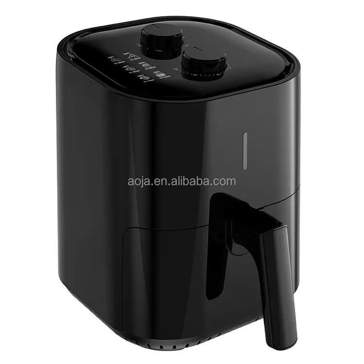 AOJA High Quality 4L  Black Green Stainless Steel Smart Top Button Air Fryer Safe and Convenient for Kitchen Appliances home