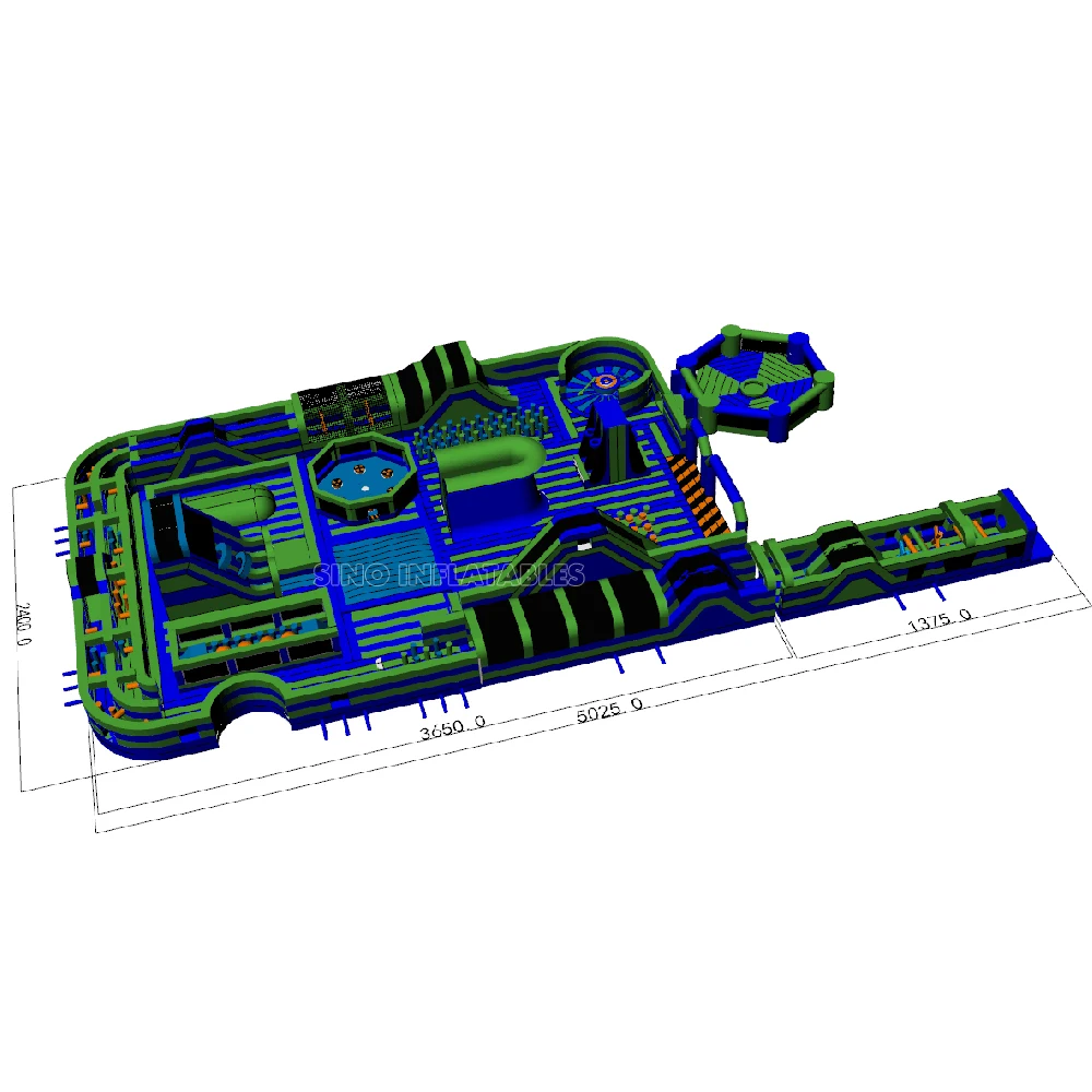 50x24m kids and adults fun giant inflatable theme park for indoor or outdoor events from China inflatable factory