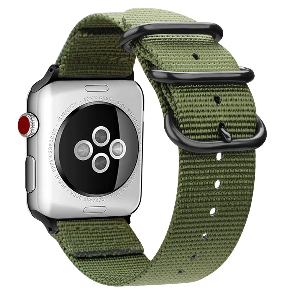  Ремешок нейлоновый спортивный для Apple Watch регулируемый браслет iWatch 38 40 42 44 мм в