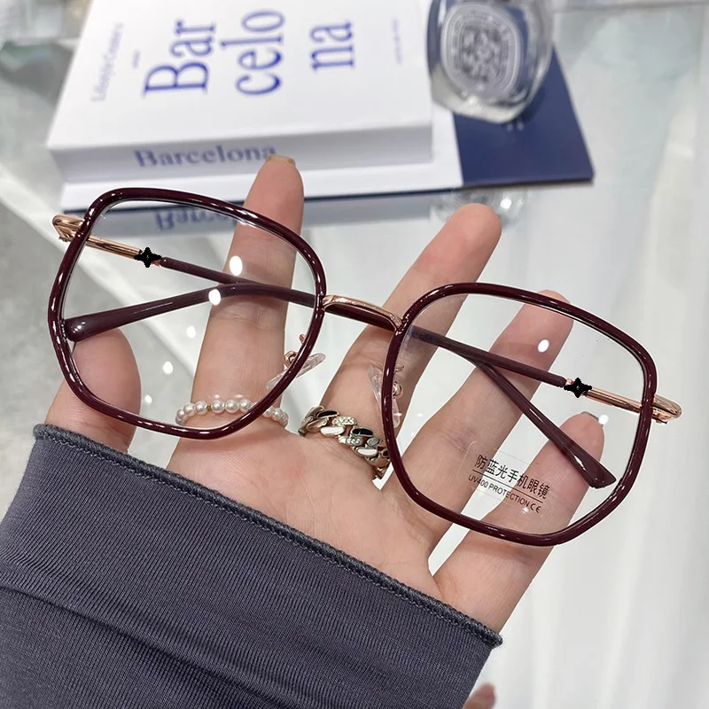 2023 Ins Fashion Oversized Green Optical Frames Anti Blue Light Prescription Glasses Optical Glasses Frames For Women