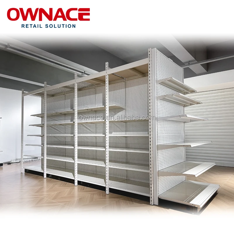 Owance Factory Direct Sale US Different sizes Double-sided Metal Heavy Light Duty Rack Supermarket Shelf & Rack Store Shelving