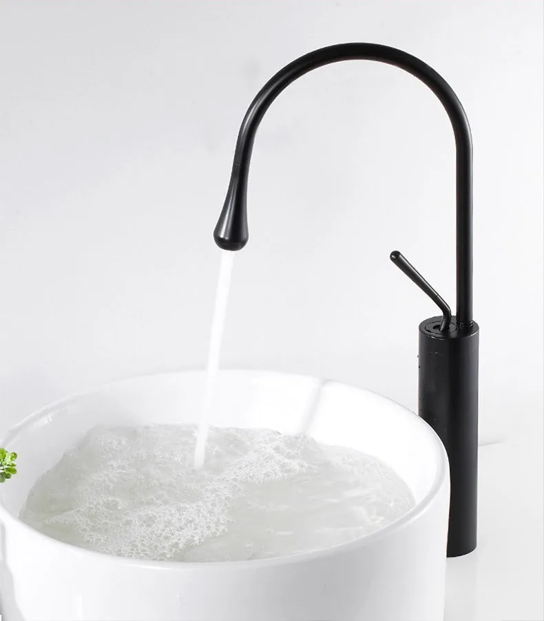 Black High Quality Bathroom & Kitchen Hot Cold Water Basin Mixer Taps 304 Stainless Steel Sinks Faucet