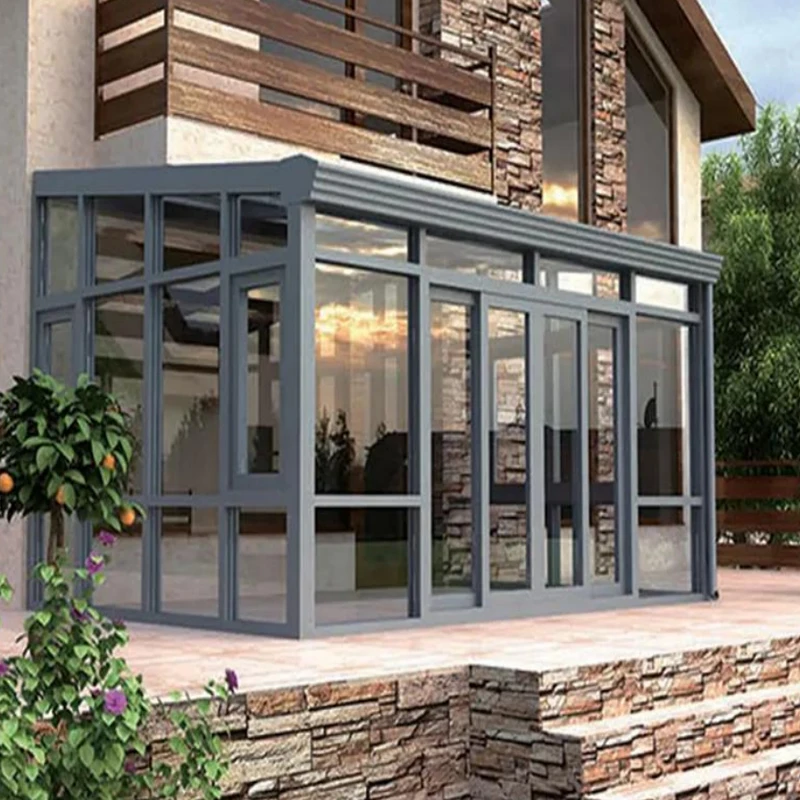 With Brand new high quality aluminum retractable pergola outdoor glass house 4 season veranda sunroom