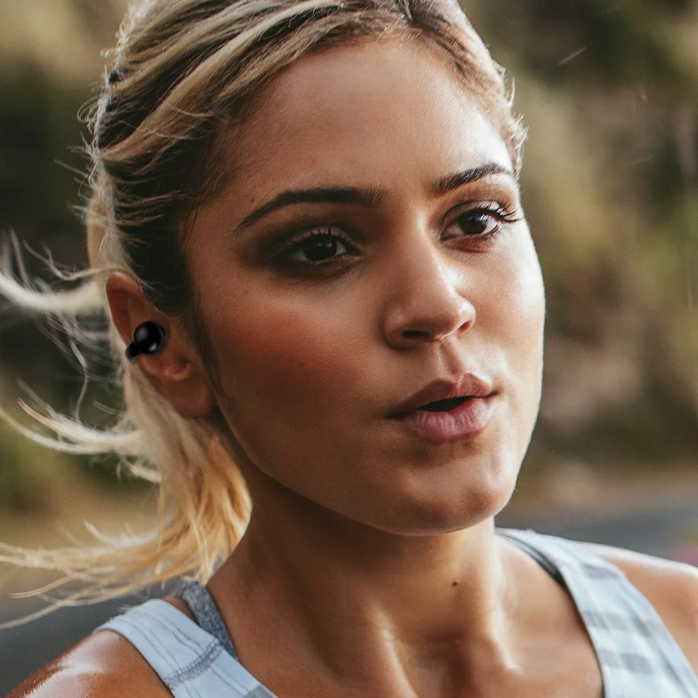 Portable Headset with Microphone Clip On Ear Headphones with Charging Case Open Ear Wireless Earbuds