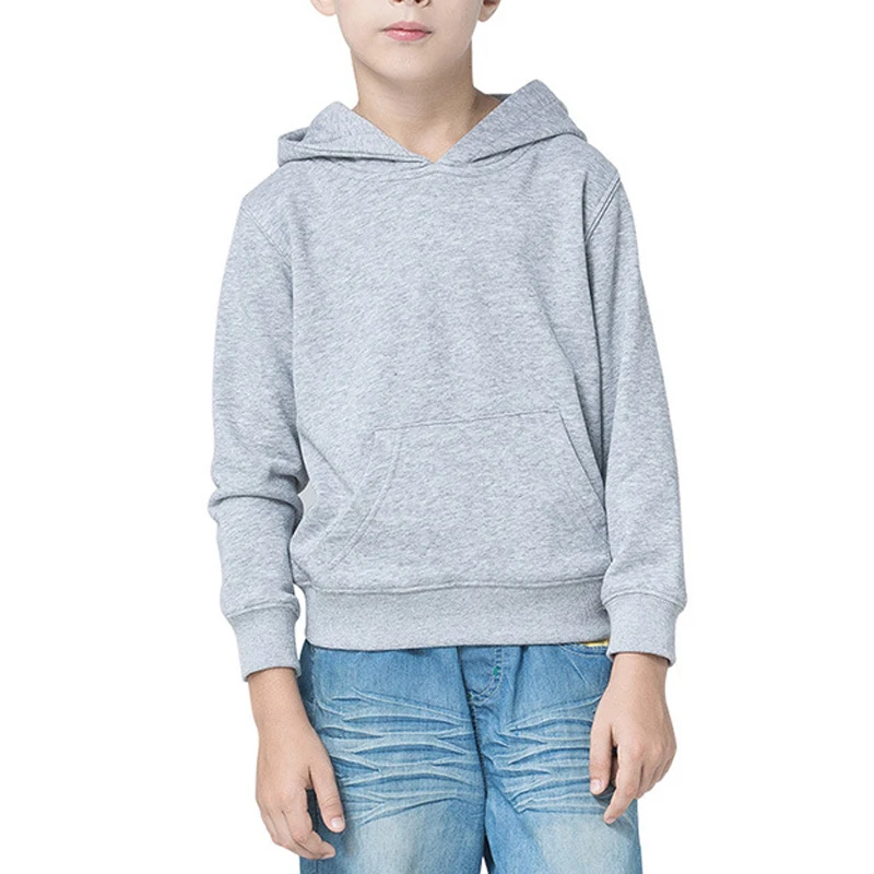 Детский свитшот для мальчиков и девочек, детская толстовка, махровая однотонная Детская толстовка с логотипом на заказ, толстовка с капюшоном