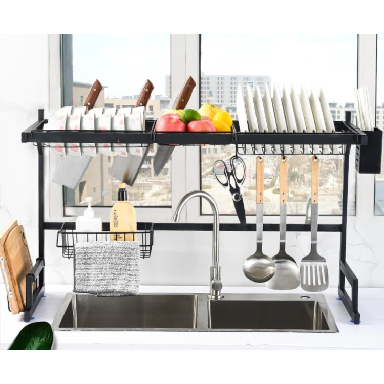  Adjustable Metal Kitchen Storage Organizer Shelf with Drying Rack