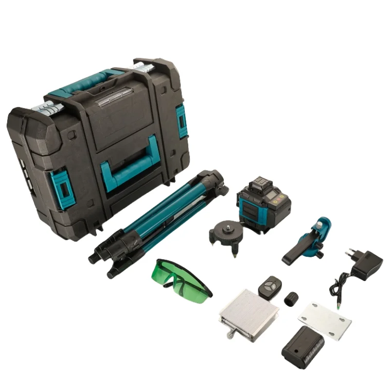Hot selling 16 lines 4d automatic leveling high-precision green light 360 degree laser level with triop