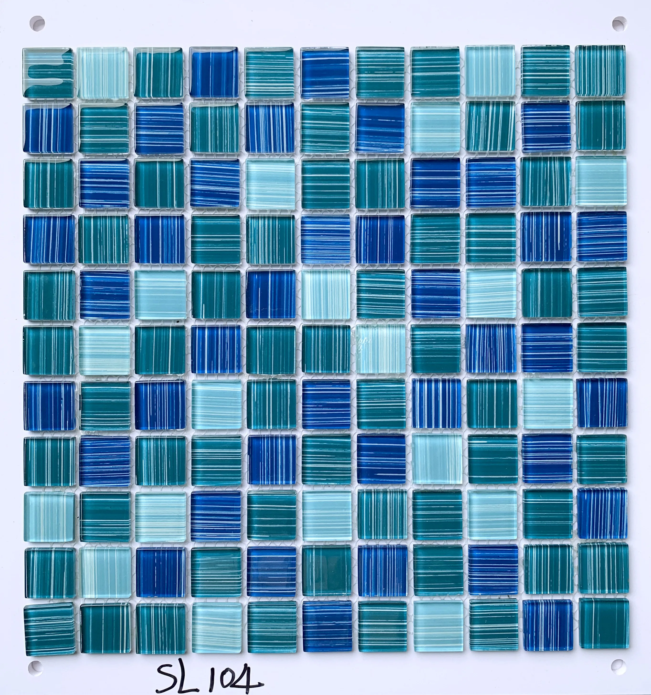 25x25x3.5mm Crystal Glass Mosaic Tiles 300x300mm Mixed Kitchen Floor Swimming Pool Decorations Chinese Polished Stone Mosaics