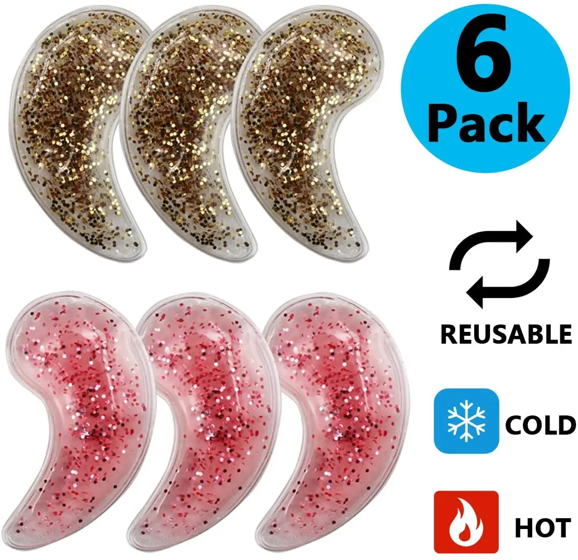 
new fashion ideas hot sale china factory beauty personal care therapy hot cold glitter antiarrugas eye pads gel patch 