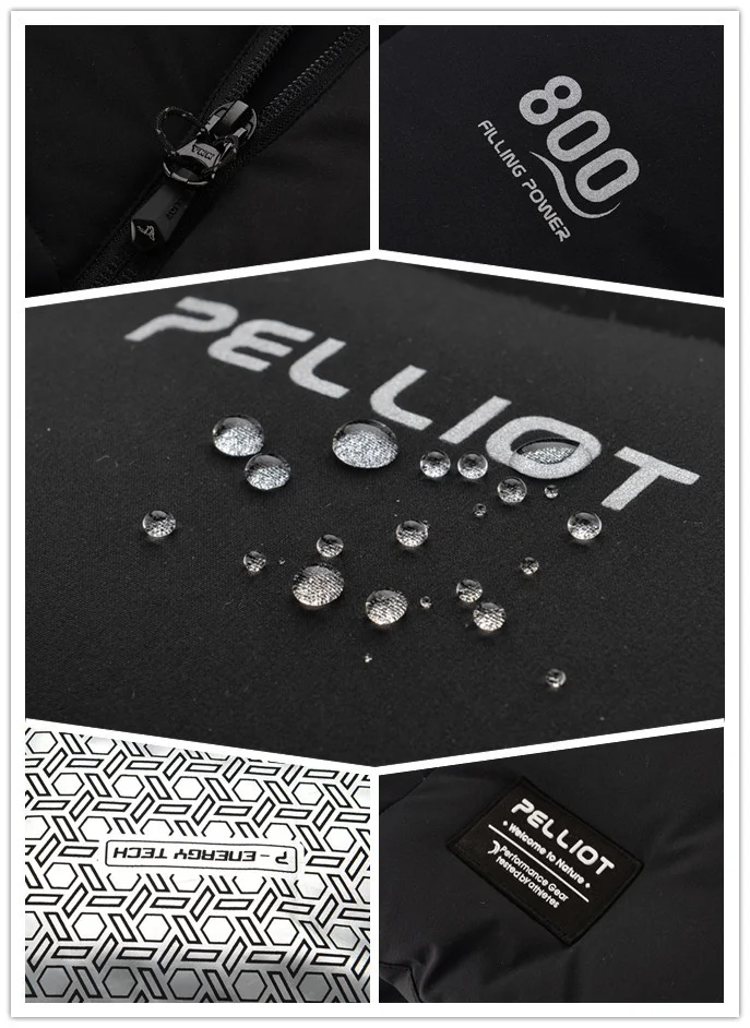 PELLIOT Custom Thick 800 Fill Power  puffer men Winter Snow White Duck Down bubble Jacket coat