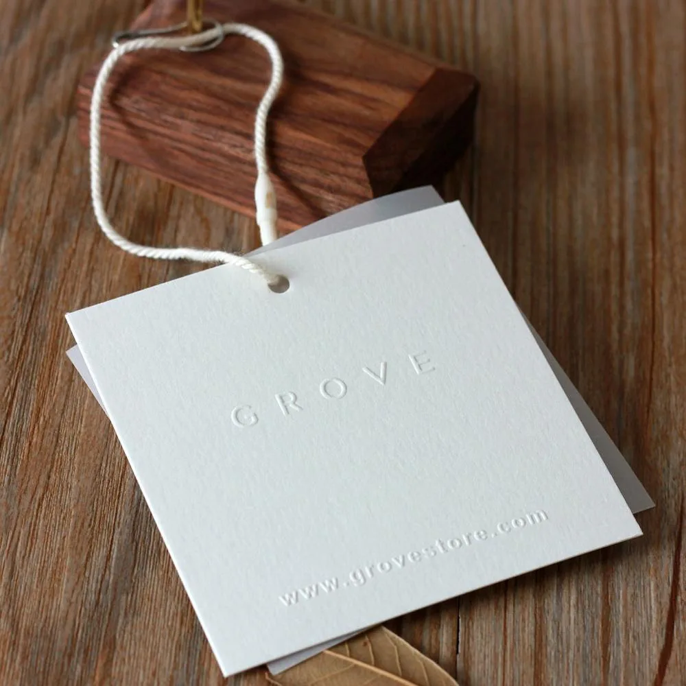 China wholesale custom clothing hang tag with strings