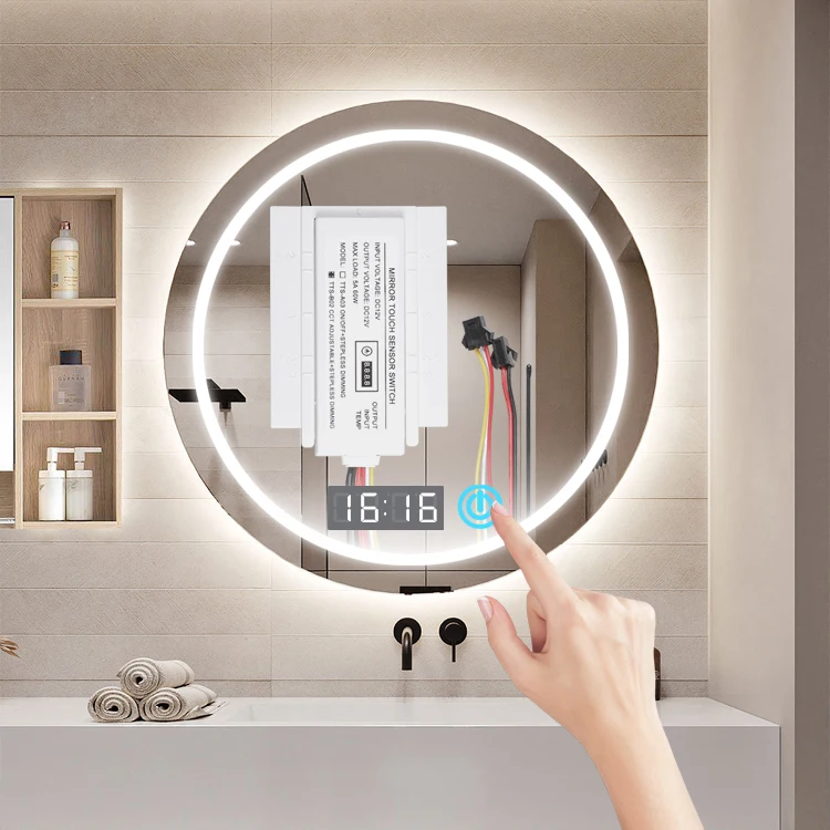 FICLUX Model:TTS-A03-2 Multifunctional touch mirror sensor switch LED light dimming touch sensor switch
