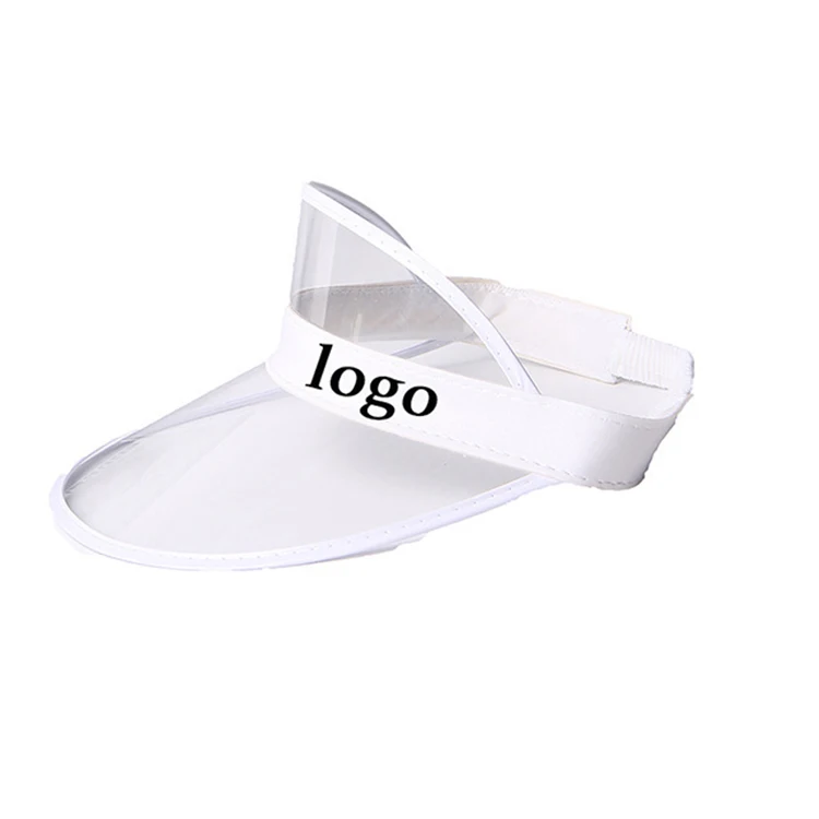 Wholesale Custom Logo Sunvisor Empty Plastic Pvc Cap Hat Beach Adjustable Sun Visor Hats