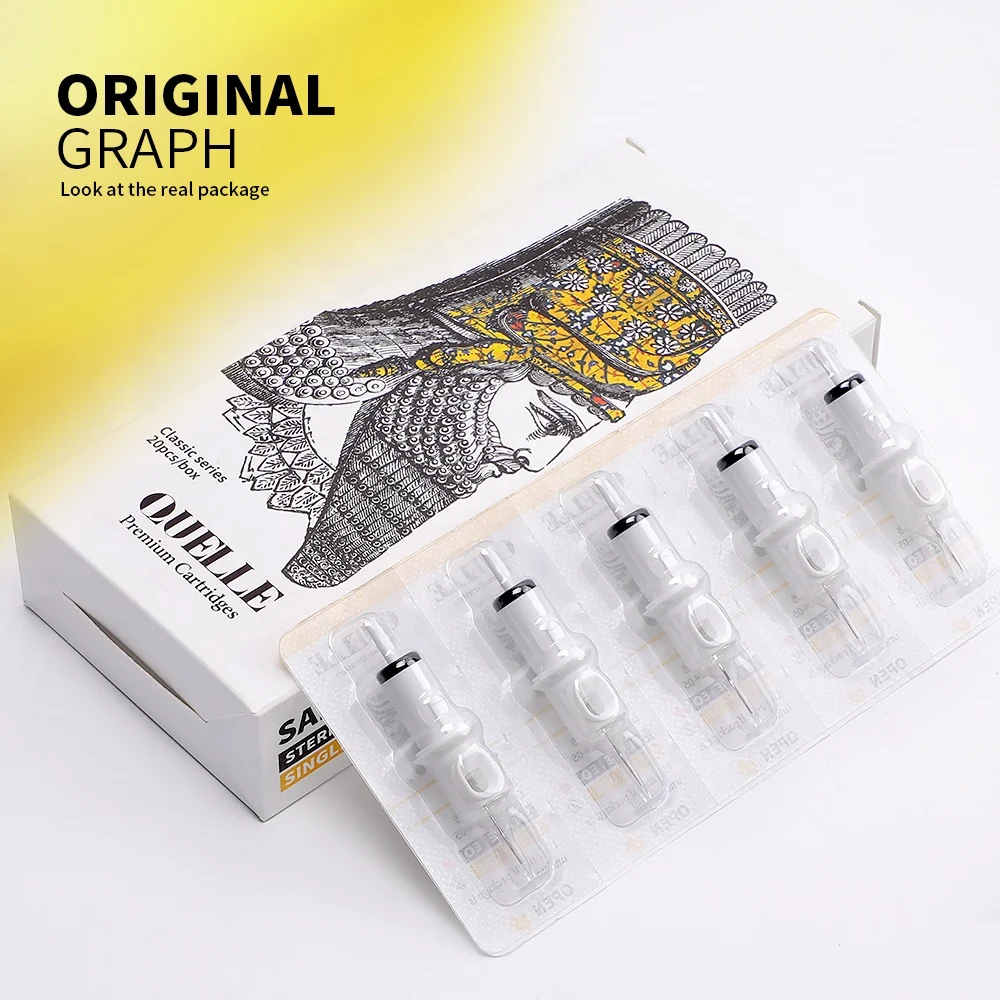 Татуировка картридж Quelle с коническим отверстием производства одноразовых 3Rl 5Rl 7Rl смешанные Перманентный макияж Премиум 316L/304 из нержавеющей стали иглы для