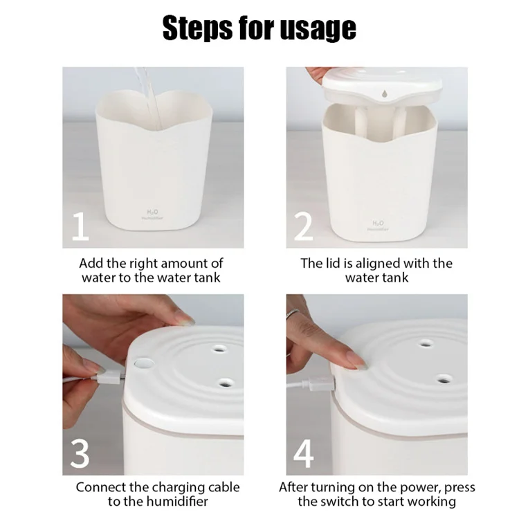 Wholesale Mist Humidifier Double Nozzle Coloful LED Light Ultrasonic Air Purifier With Humidifying Function Diffuser Humidifier