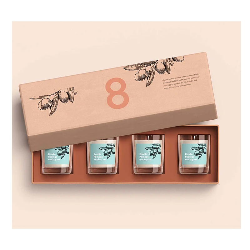 Handmade Custom Size Rigid Scented Candle Jar Gift Box with Matchstick Holder Empty Luxury Candle Box for Candle Box Packaging