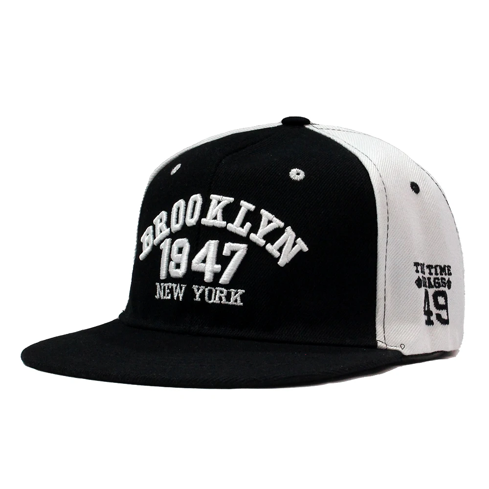 High Quality Wholesale Mens Basketball Caps Flat Brim Era Snap Back 6 panel Custom Snapback Caps Hats with Embroidery Logo Hat