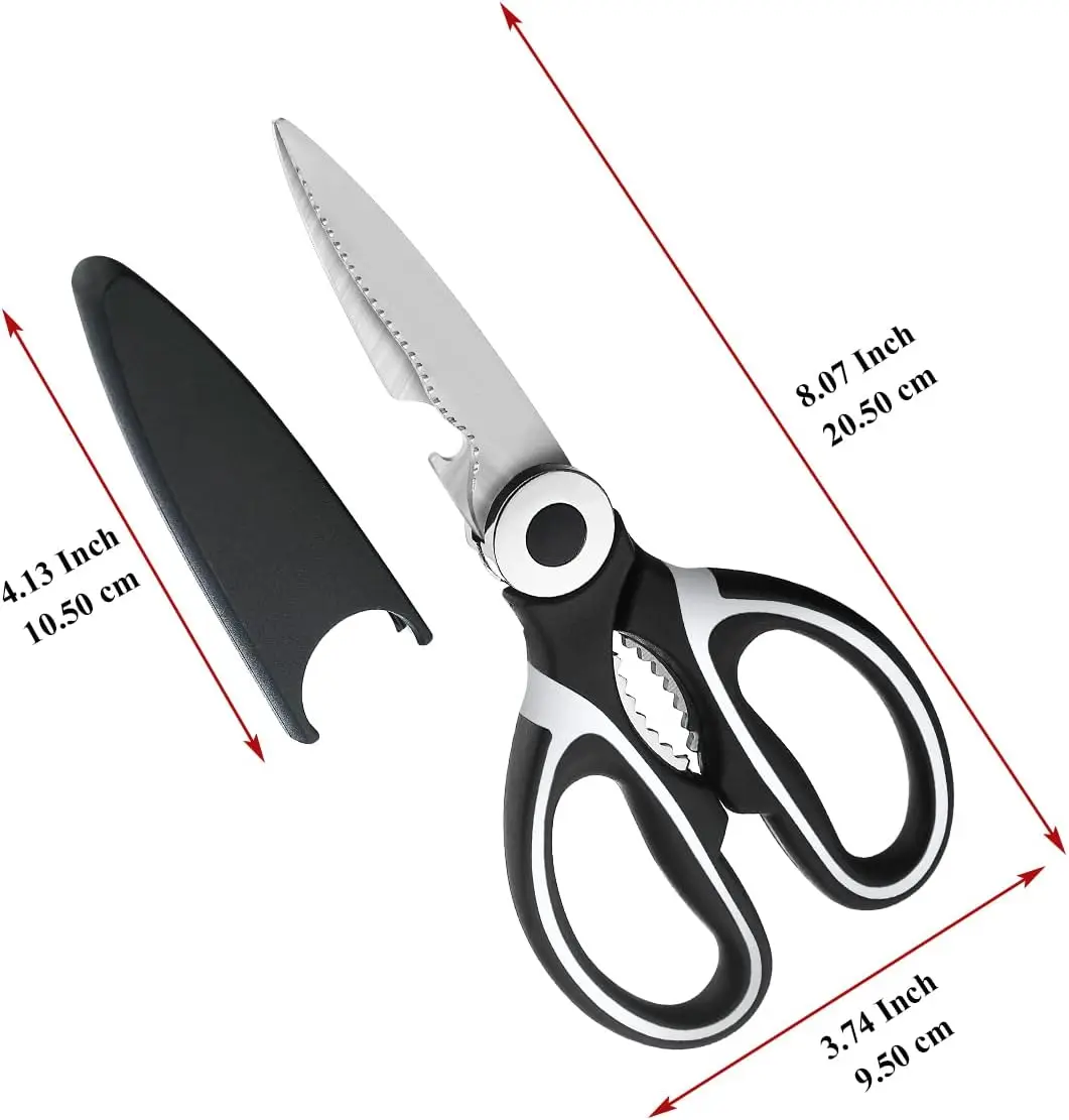 Heavy Duty Stainless Steel Kitchen Scissors Multipurpose Utility Food Shears for Meat Fish Poultry Cutting