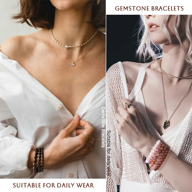 ALL NATURAL STONES Real Gemstone Bracelets Handmade Jewelry Protection Bracelets For Women And Men Perfect For Gifting