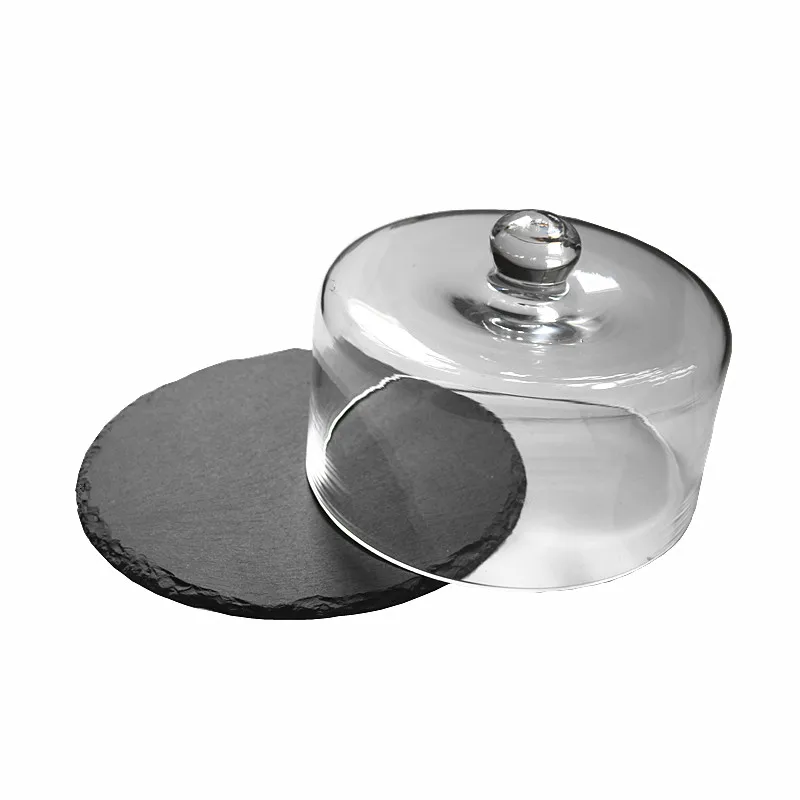 glass dome mail order round slate serving plate tray