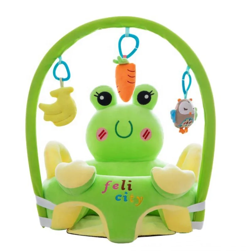 infant safety soft stuffed plush baby sofa seat chair with hanging toys