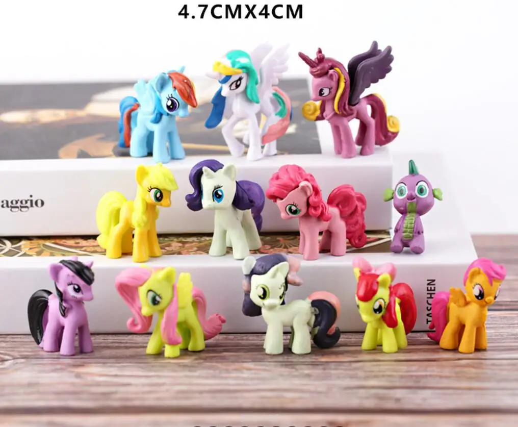 YWMX Cartoon Little Horse Pony  Action Figures Toy Kids Gift Animation Derivatives Room Decoration Toys Wholesale