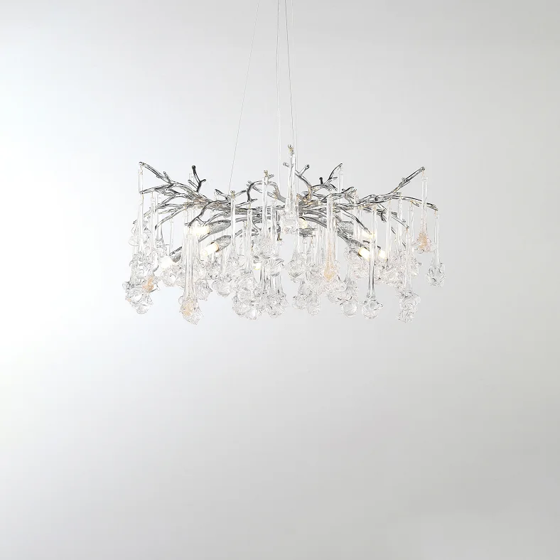 Crystal Drops Tree Branch Living Room Restaurant Luxury Hotel Villa Crystal Chandelier