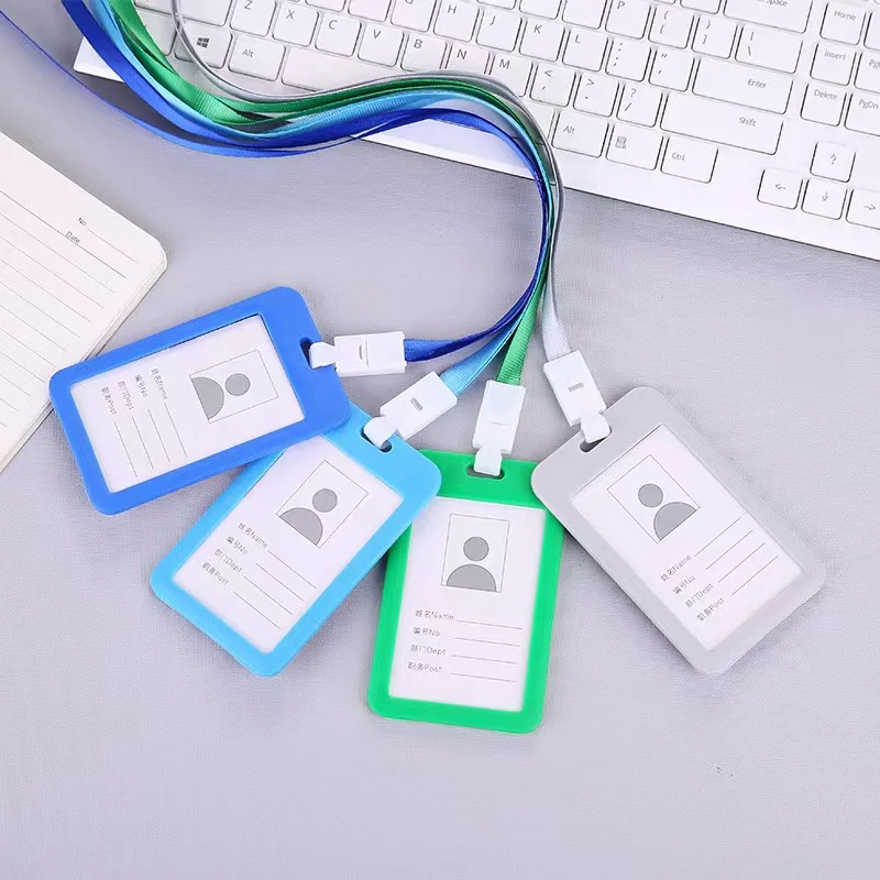 Printing nylon Identity Badge Lanyard Plastic Work ID Neck Strap Card Bus Holders Work Card Bus Access Student Card Holder