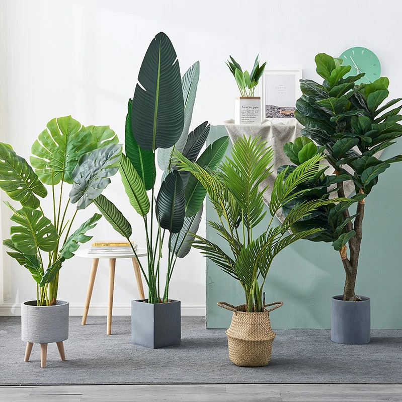 Large Nordic simulation plant traveler banana net red fake green plant pot wholesale indoor living room window decoration landsc