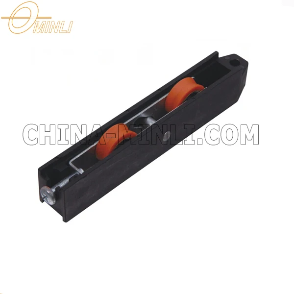 Window and Door Heavy Duty Metal Double Bearings Plastic Sliding Roller with Iron Bracket  (ML-DD005)