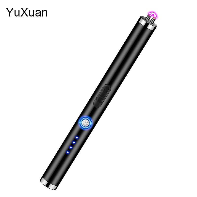 Hot Custom Logo Smart Refillable Electric Smoking Kitchen Lighter Rechargeable USB Charge ARC Lighter for candle