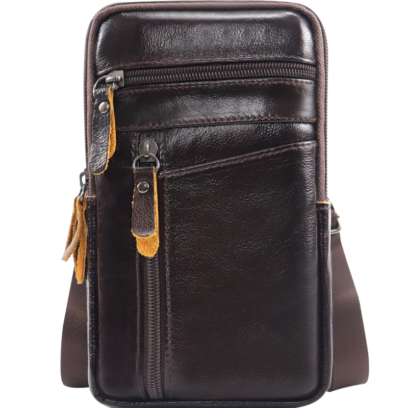 Minimalist and fashionable retro waist bags Large capacity mobile phone waist bag Zipper style mobile phone waist bag