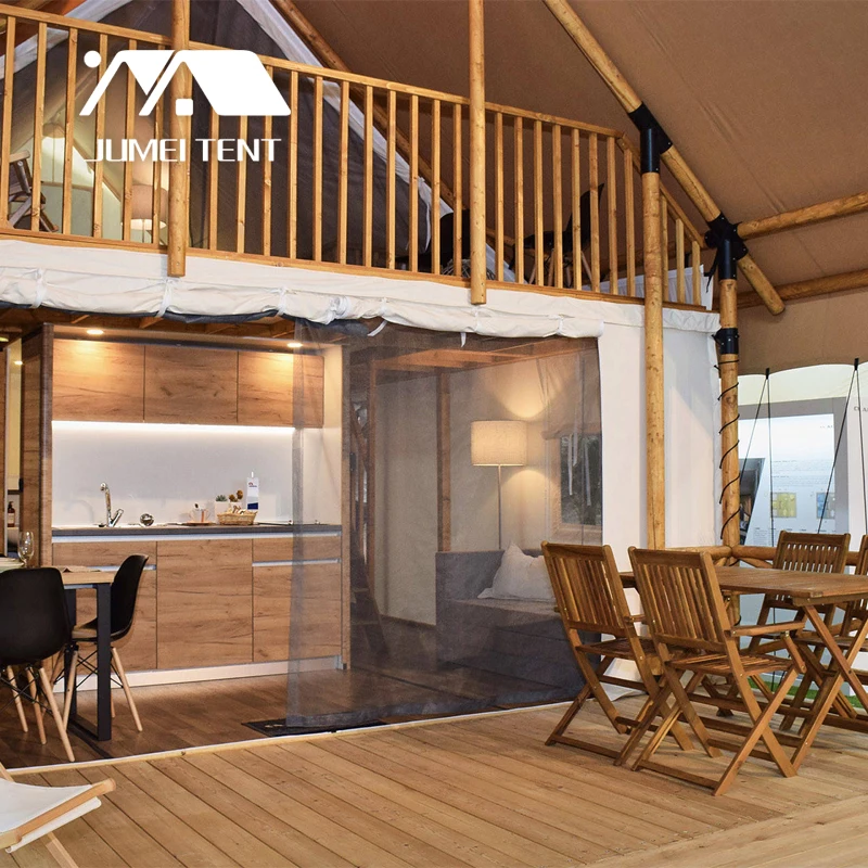 Best offer for 2 story tents glamping tents PVC waterproof safari tent for resorts sites
