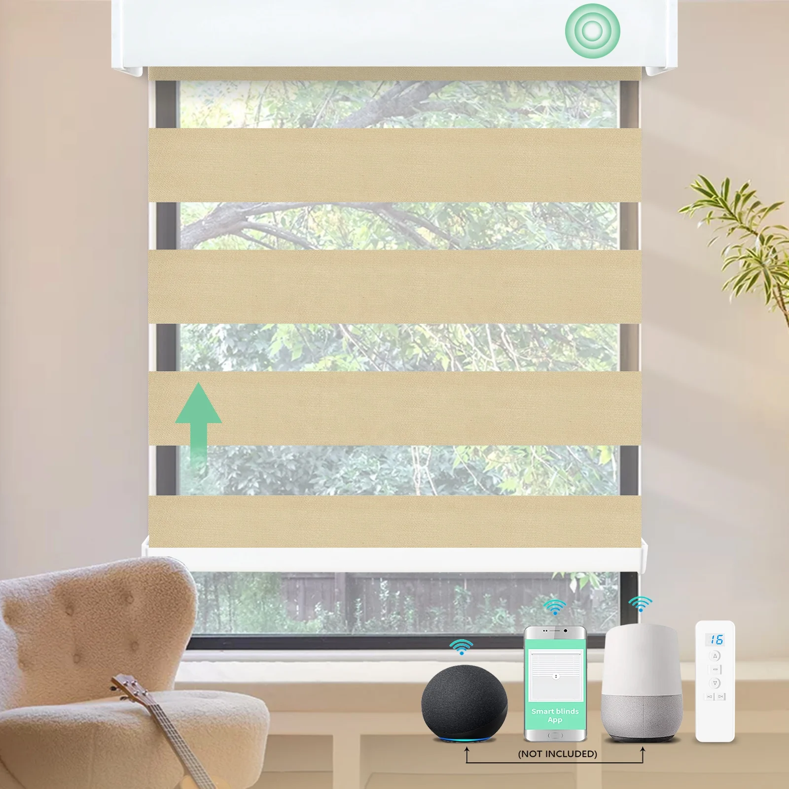 High Quality Motorized Zebra Blinds Smart WiFi Google Control Modern Automatic Electric Zebra Shades blinds for Home or Office