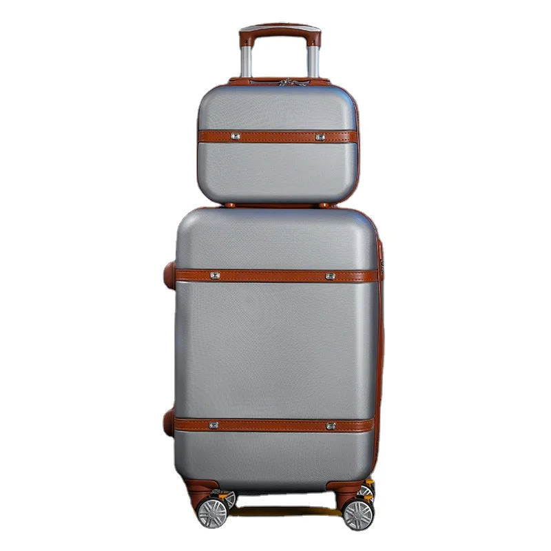travel fashion mother son two sets ABS travelling bags trolley luggage sets universal wheel suitcase