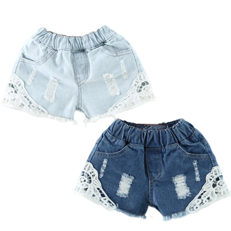 
Mudkingdom Girls Summer Stylish Demin Shorts Toddler Latest Lace Design Bottoms Kids Jeans Clothing For Girls Short 
