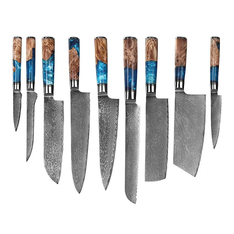 Bread paring boning butcher cleaver knife set damascus knife japanese knife
