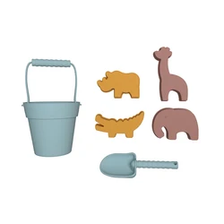 Silicone Sand Bucket Toys 6pcs/set Creative Beach Toys Beach Games Children kid Silicone eco friendly beach toys