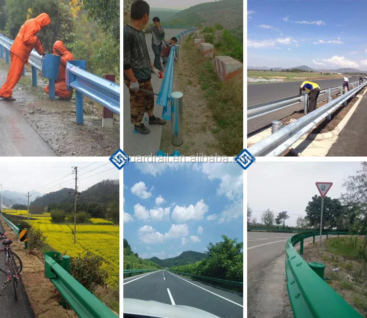 Highway Guardrail Plate / traffic safety highway guardrail traffic barrier safety barrier Q235B Q345B Steel Third Beam Guardrail