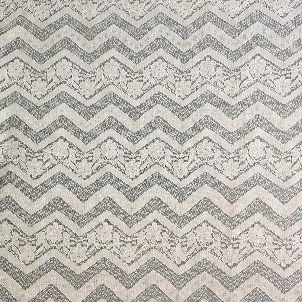 Guipure beige geometrical nylon with cotton swiss voile lace fabric