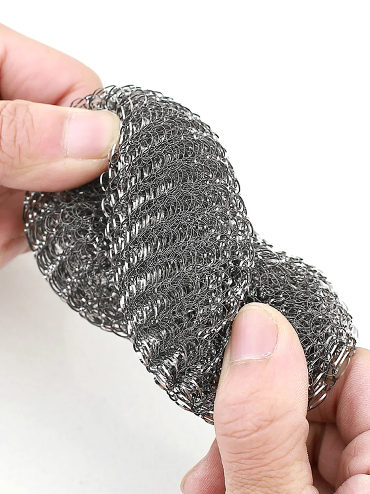 Discount Wholesale High Quality Galvanized Metal Mesh Scourer for Kitchen Cleaning