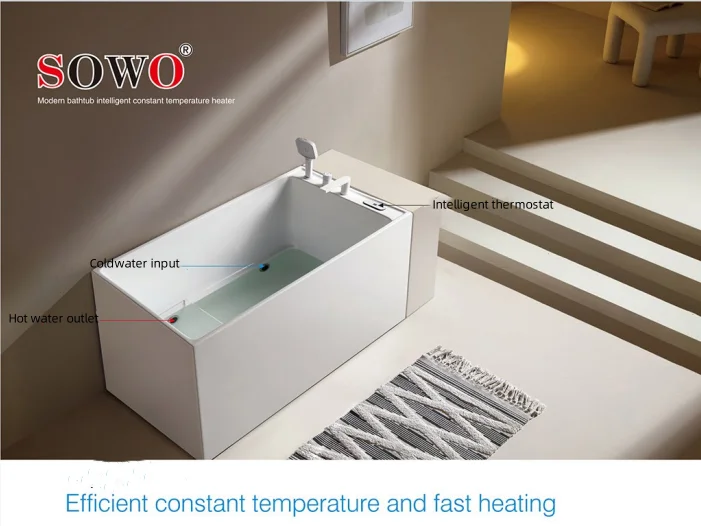 Bathtub thermostat Efficient constant temperature and fast heating control
