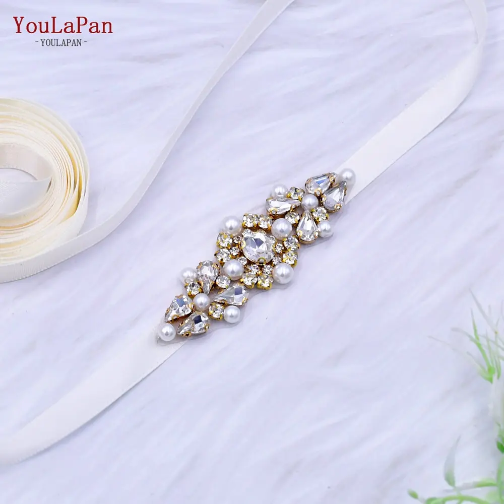 YouLaPan S52 Wholesale High Quality Women Party Dinner Dress Belt Bridal Waist Decoration Gold Diamond Wedding Belt